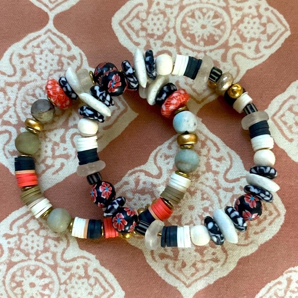 Handmade bracelet set black,red, white, turquoise 2 bracelets
Made in U… - Picture 2 of 6